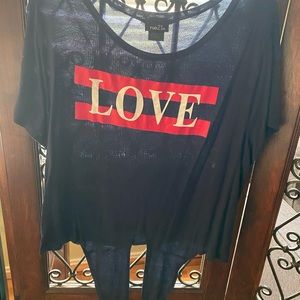 BLUE, WHITE, AND RED LOVE SHIRT